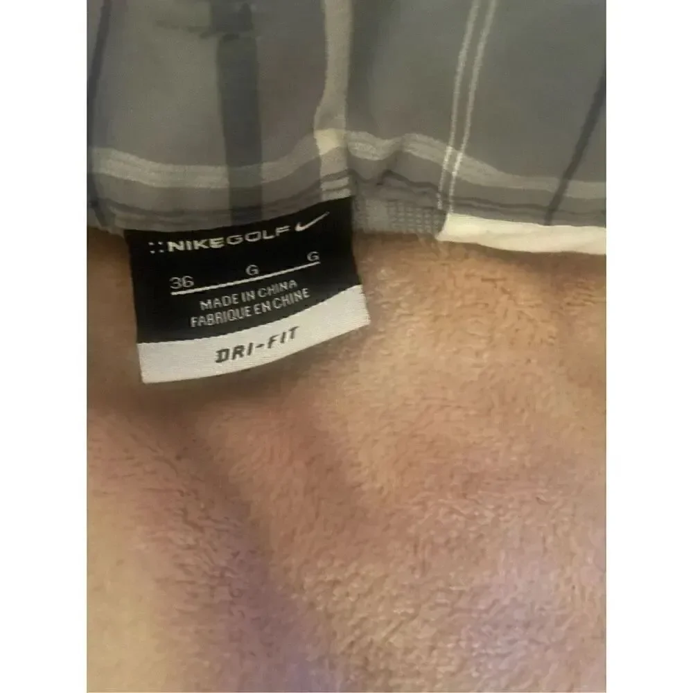 Nike Golf Performance Plaid Gray Shorts Size 36 Fishing Beach pool party